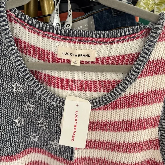 Lucky Brand Patriotic Knit Tank nwt med - Picture 3 of 4